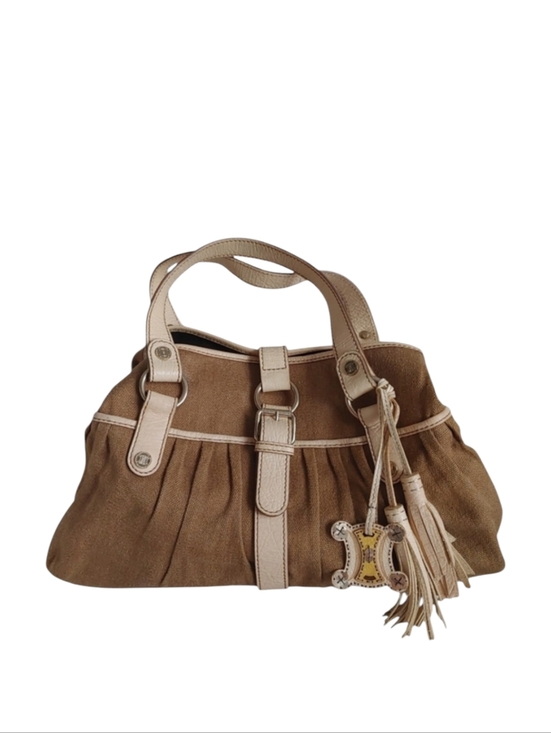 Celine Handbags - Celine Paris Canvas & Leather Boogie Tassel Bag
